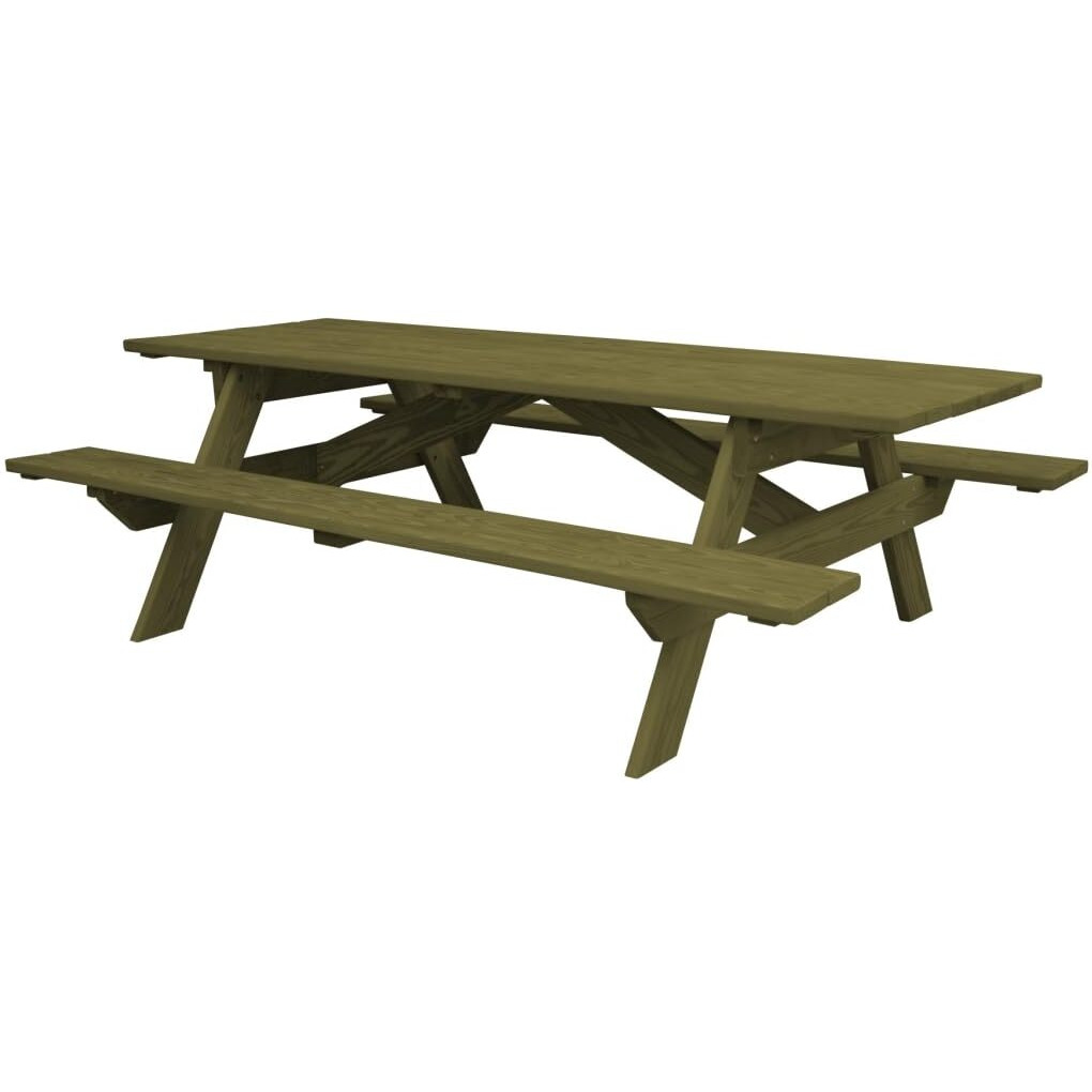 HomeRoots 524998 30 x 94 x 66 in. Green Solid Wood Outdoor Picnic Table