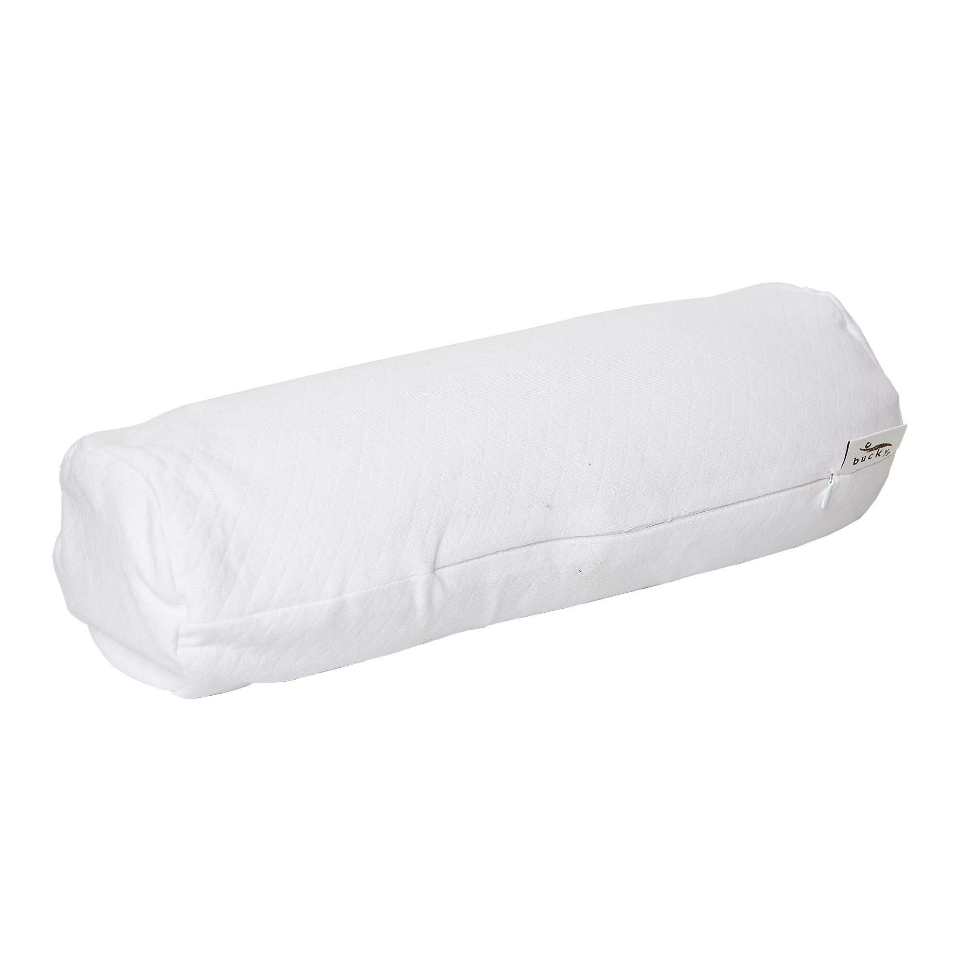 Bucky Millet Filled, Bed Pillow and Pillow Cover, Bolster Pillow (6.5 x 16"), White