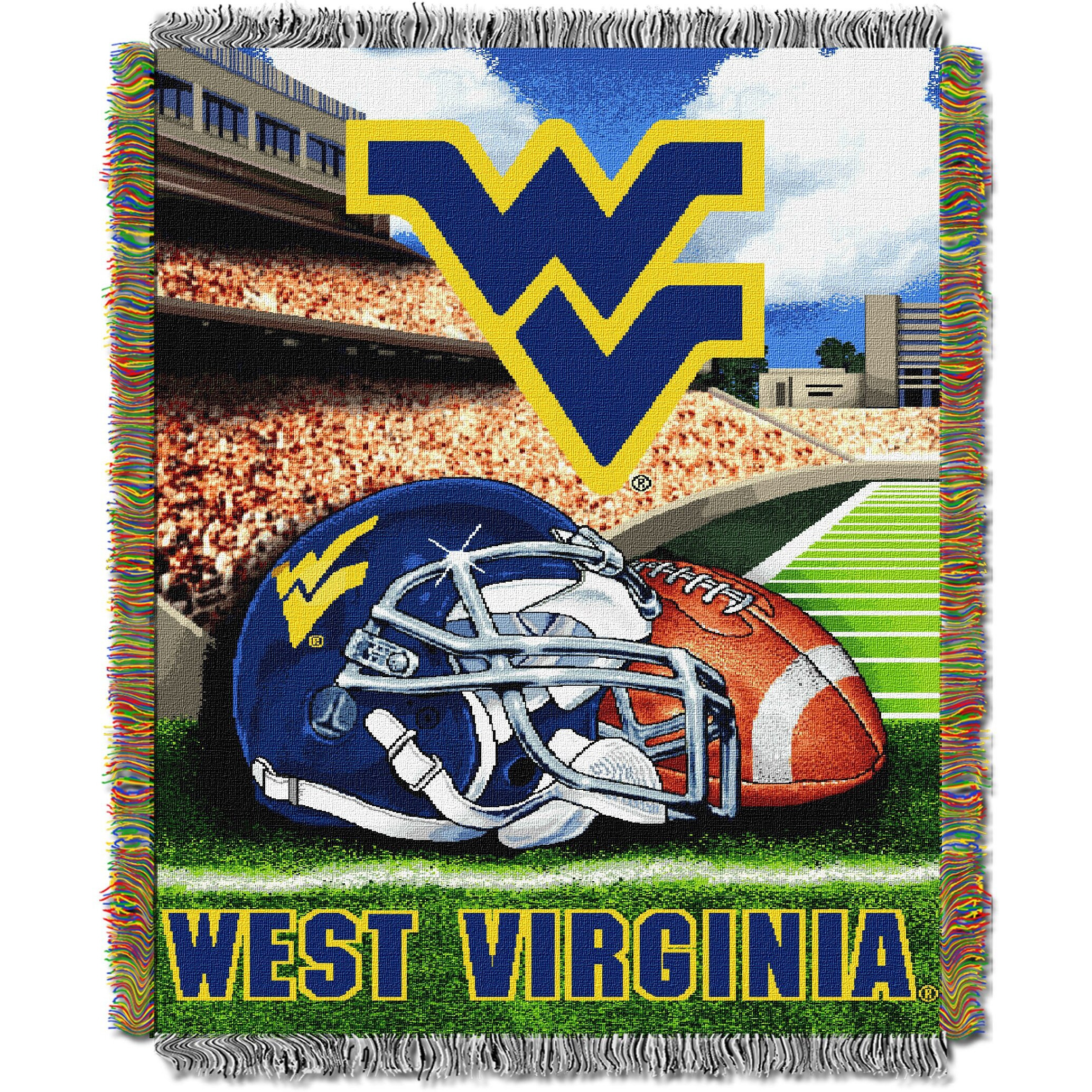 Northwest NCAA West Virginia Mountaineers Unisex-Adult Woven Tapestry Throw Blanket, 48" x 60", Home Field Advantage