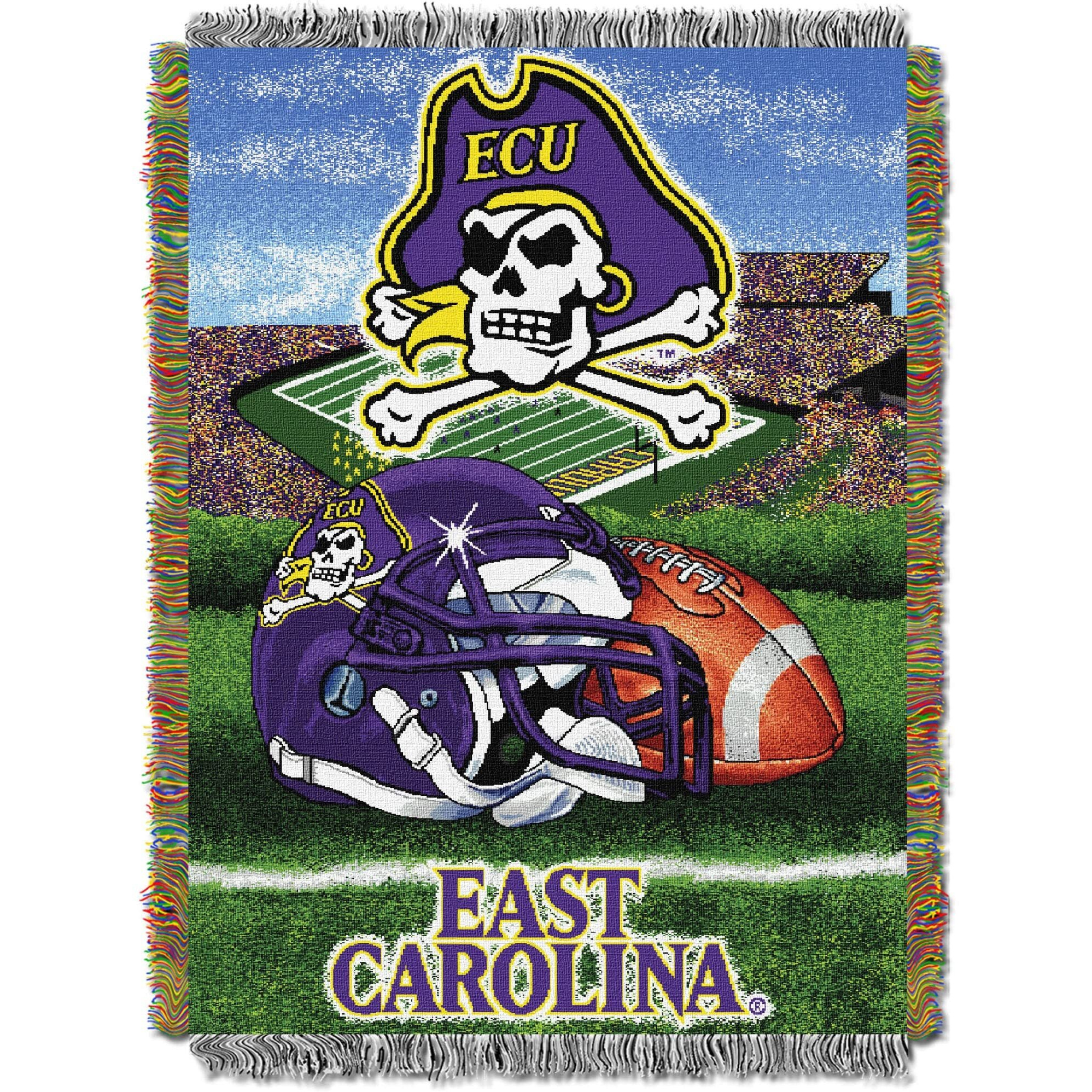 Northwest NCAA East Carolina Pirates Unisex-Adult Woven Tapestry Throw Blanket, 48" x 60", Home Field Advantage