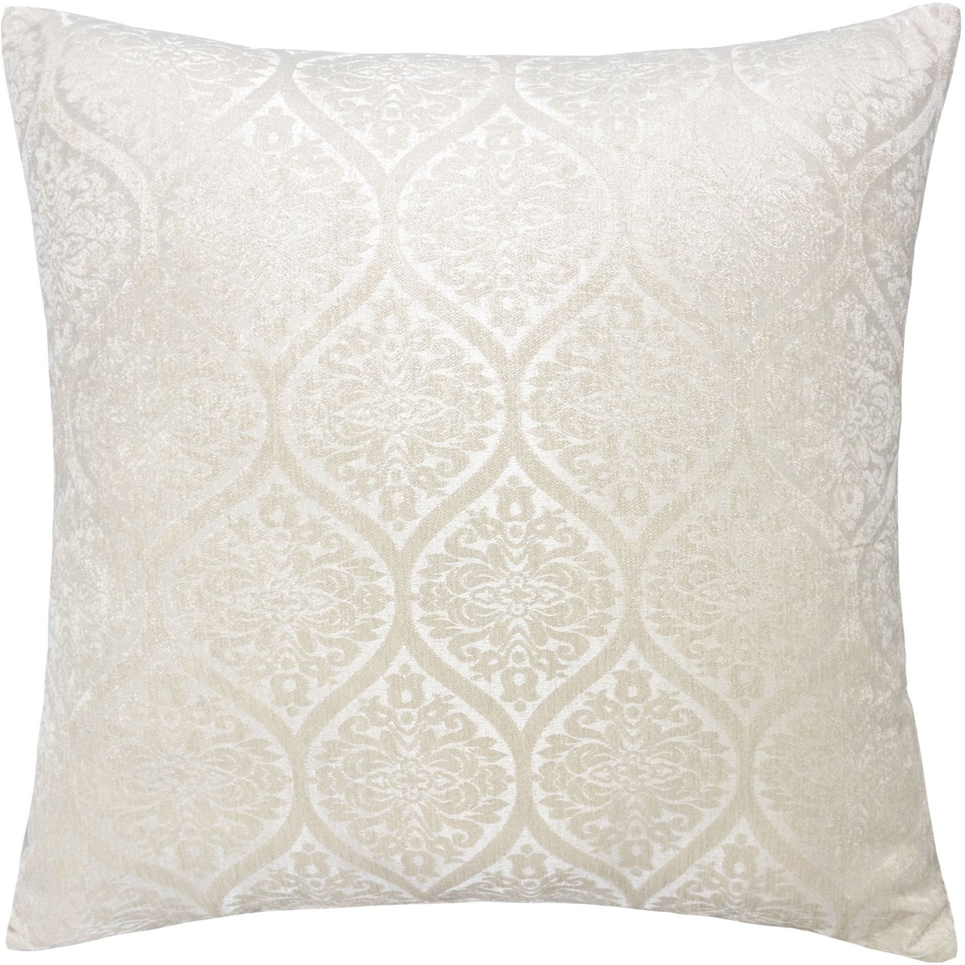 Chenille Decorative Ivory Pillow - Down alternative Filled