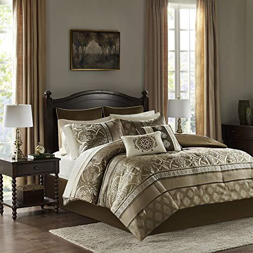 Madison Park Essentials Zara 16 Piece Jacquard Complete Bedding Set with 2 Sheet Sets