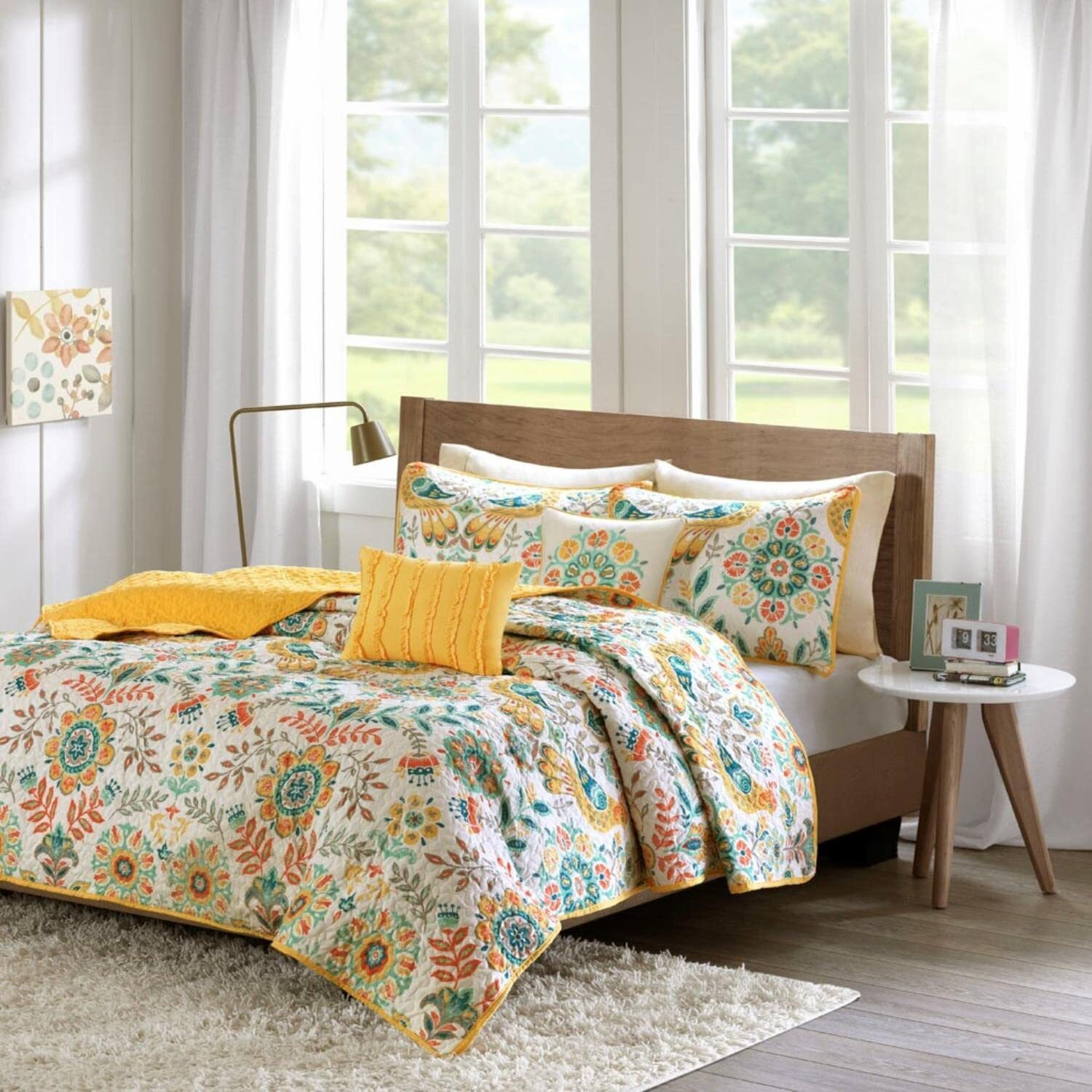 Intelligent Design Polyester Microfiber Printed Coverlet Set ID13-1980