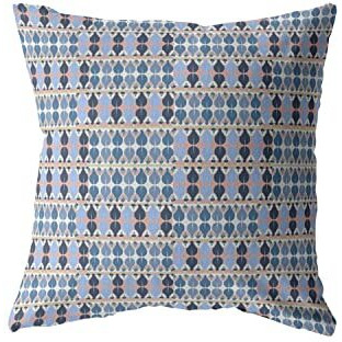Amrita Sen Spades Double Sided Suede Pillow, Zippered, Light Blue and Gray