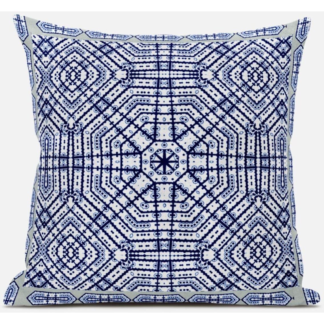 Amrita Sen Geostar Wreath Palace Suede Blown and Closed Pillow in Light Blue Indigo Purple