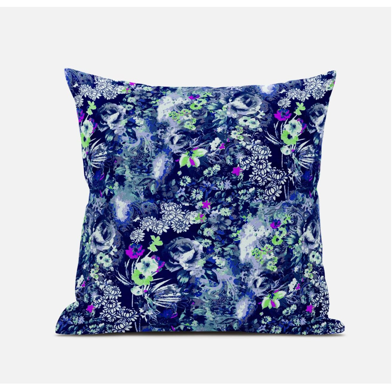 Amrita Sen Sea Garden Rose Suede Blown and Closed Pillow in Red