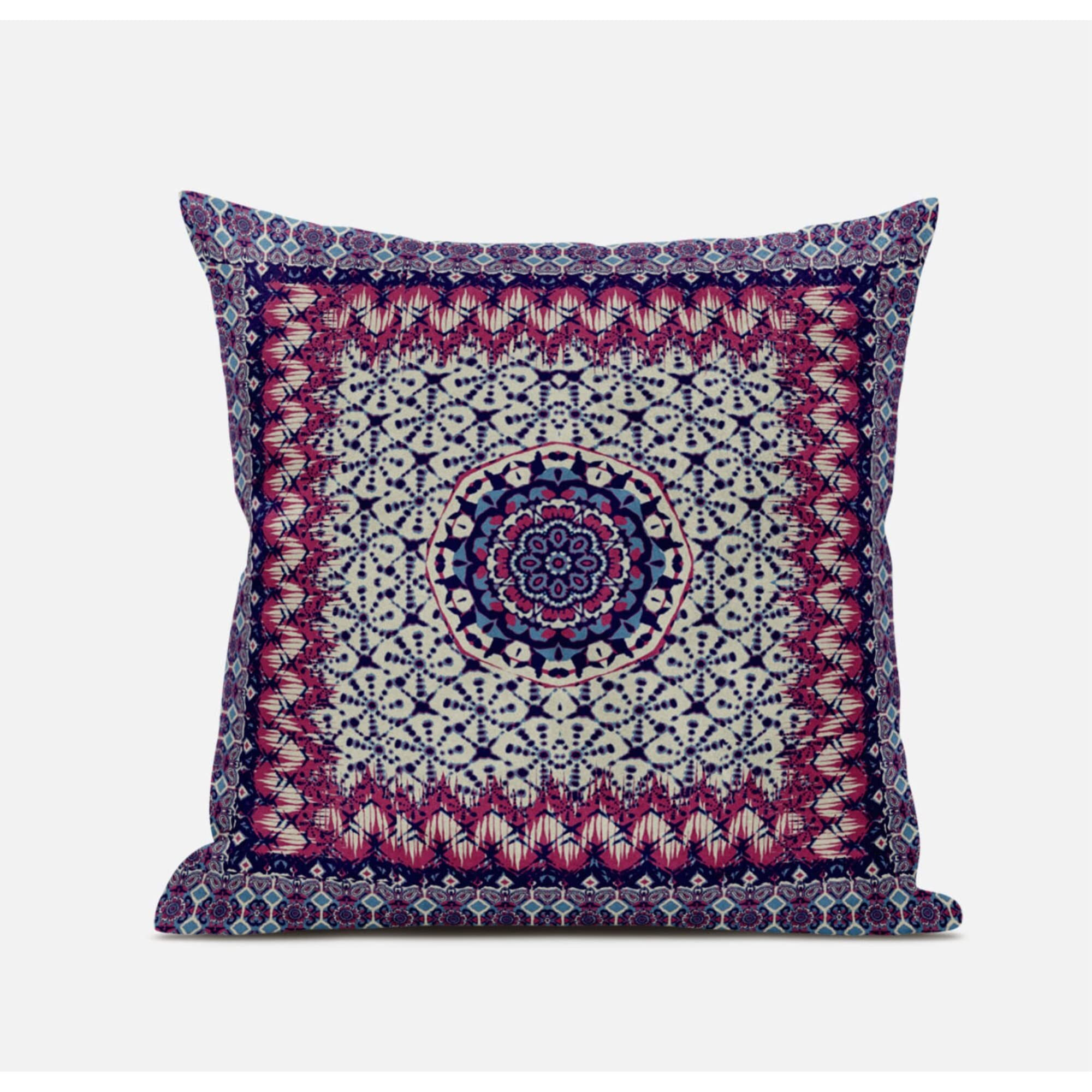 Amrita Sen Holy Tie Die Flower Suede Blown and Closed Pillow in Dark Green Grey