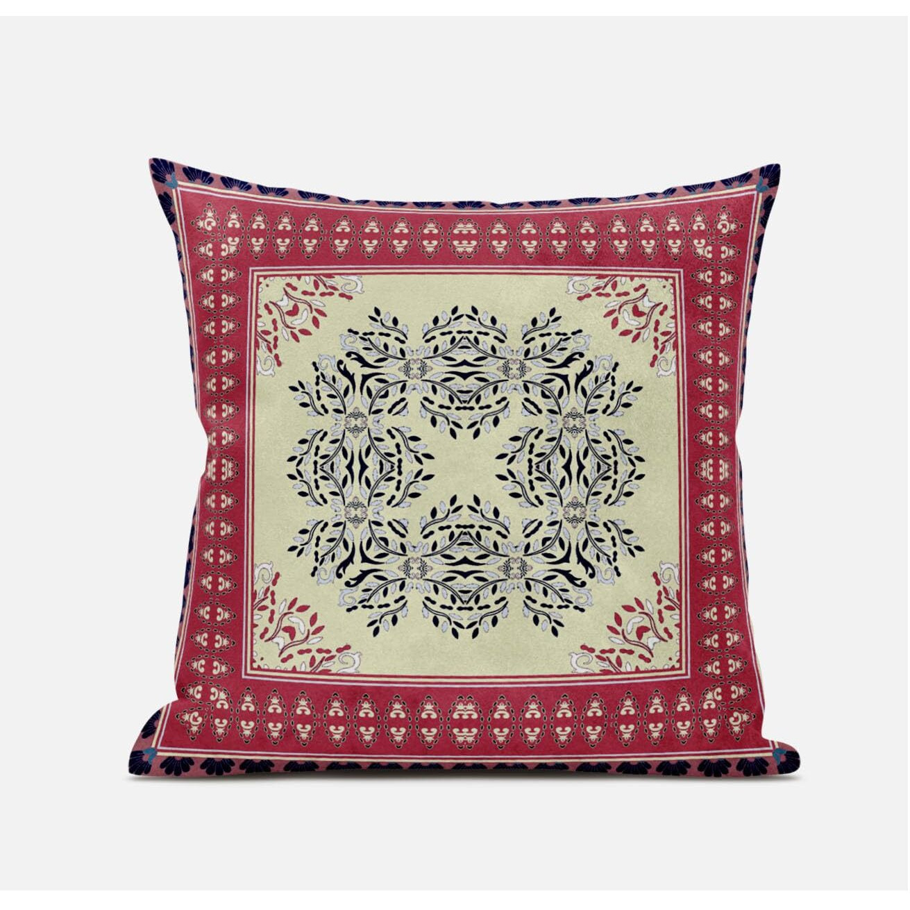 Amrita Sen Window Wreath Palace Suede Blown and Closed Pillow in Muted Pink Grey