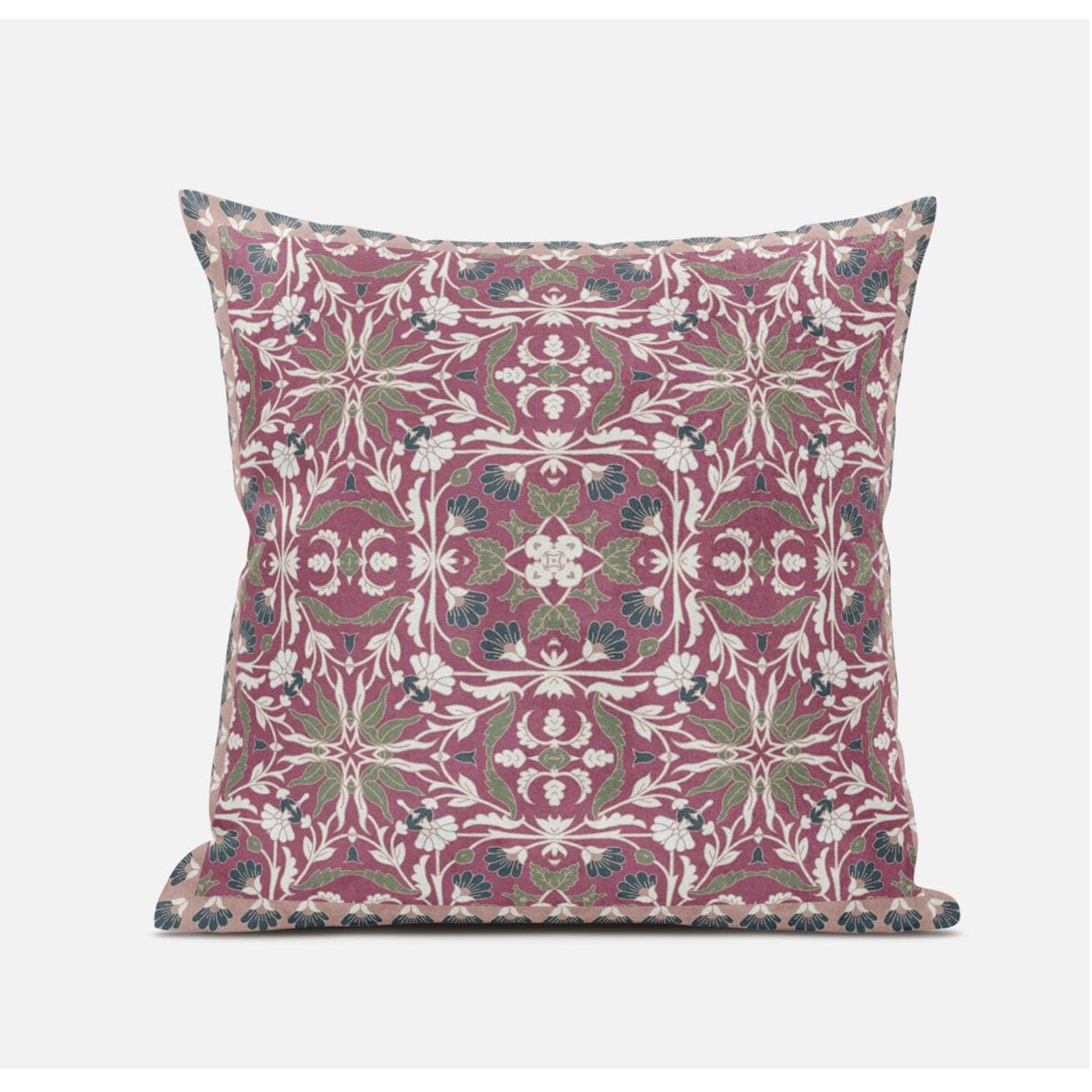 Amrita Sen Jahan Paisley Suede Blown and Closed Pillow in Purple Blue