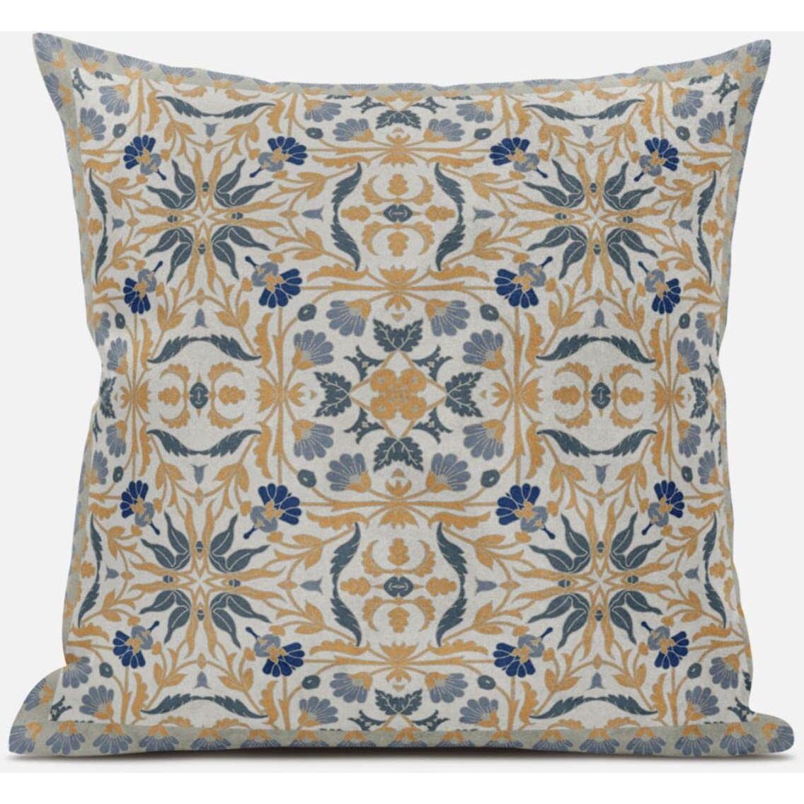 Amrita Sen Jahan Paisley Suede Blown and Closed Pillow in Muted Green Peach