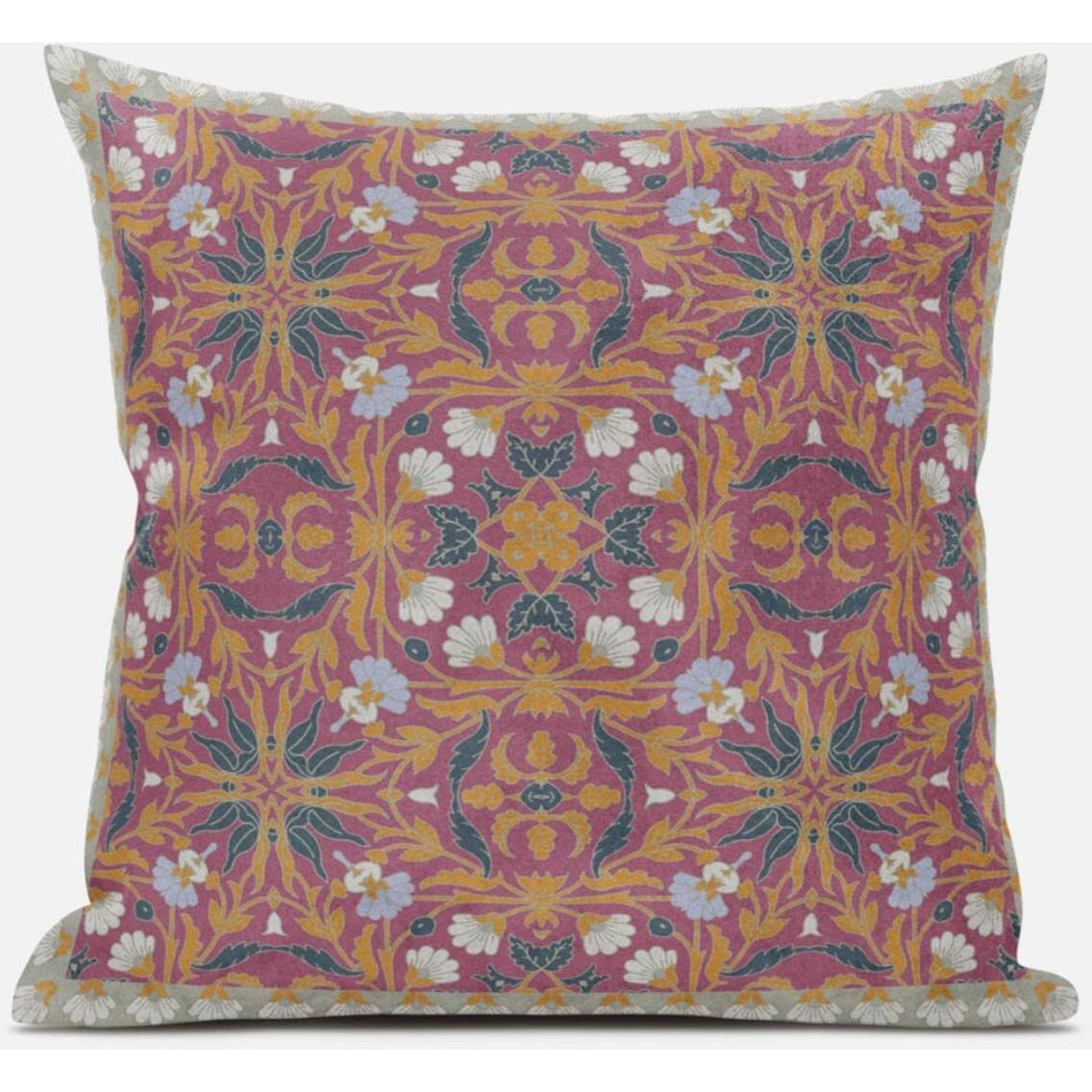 Amrita Sen Jahan Paisley Suede Blown and Closed Pillow in Indigo Light Blue