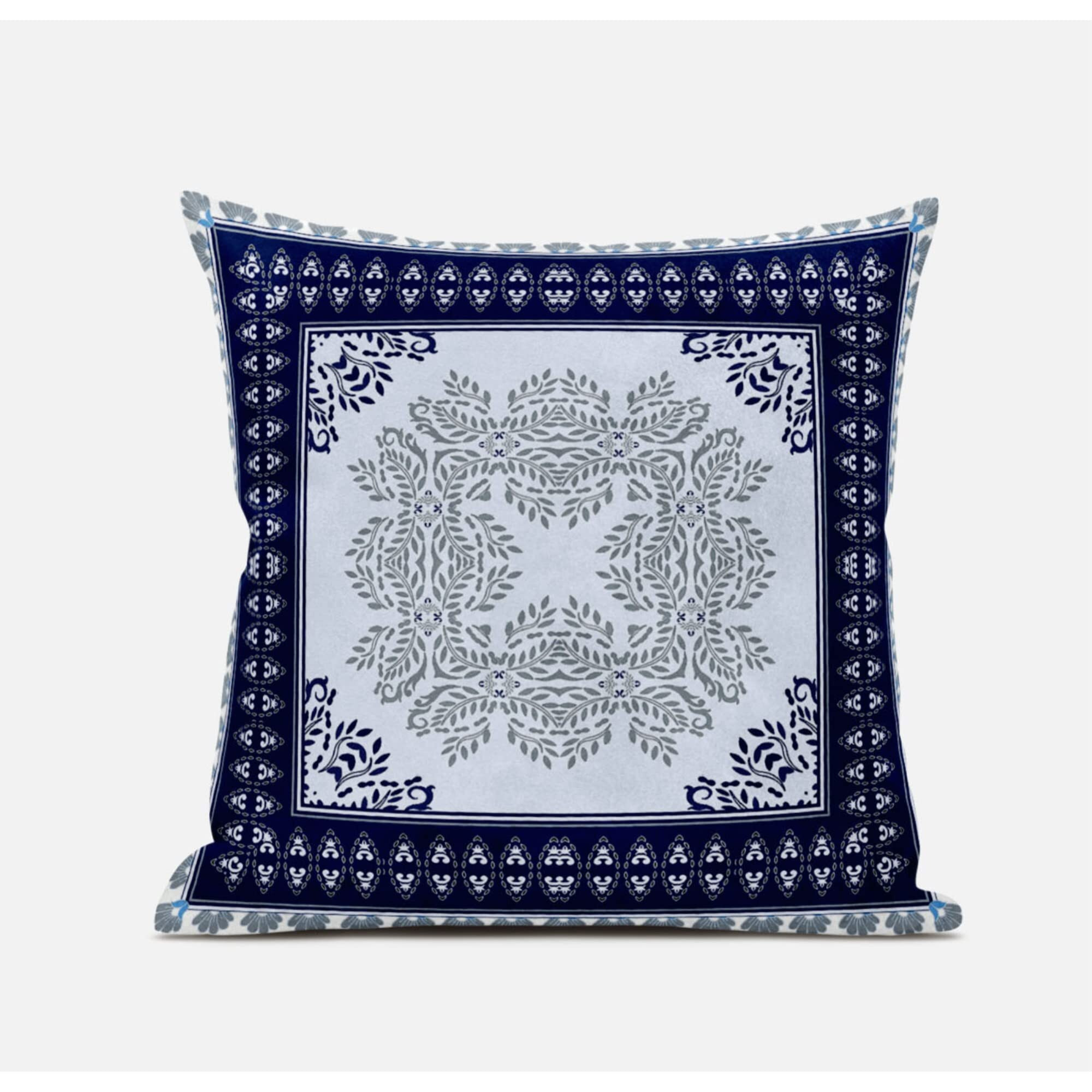 Amrita Sen Window Wreath Palace Suede Blown and Closed Pillow in White Green