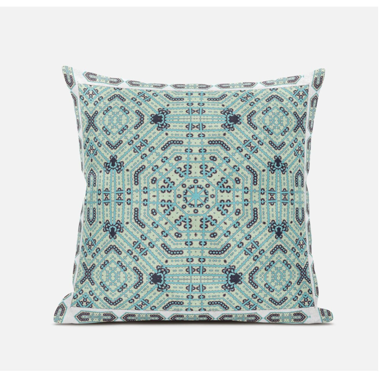 Amrita Sen Geostar Wreath Palace Suede Blown and Closed Pillow in Dark Purple White