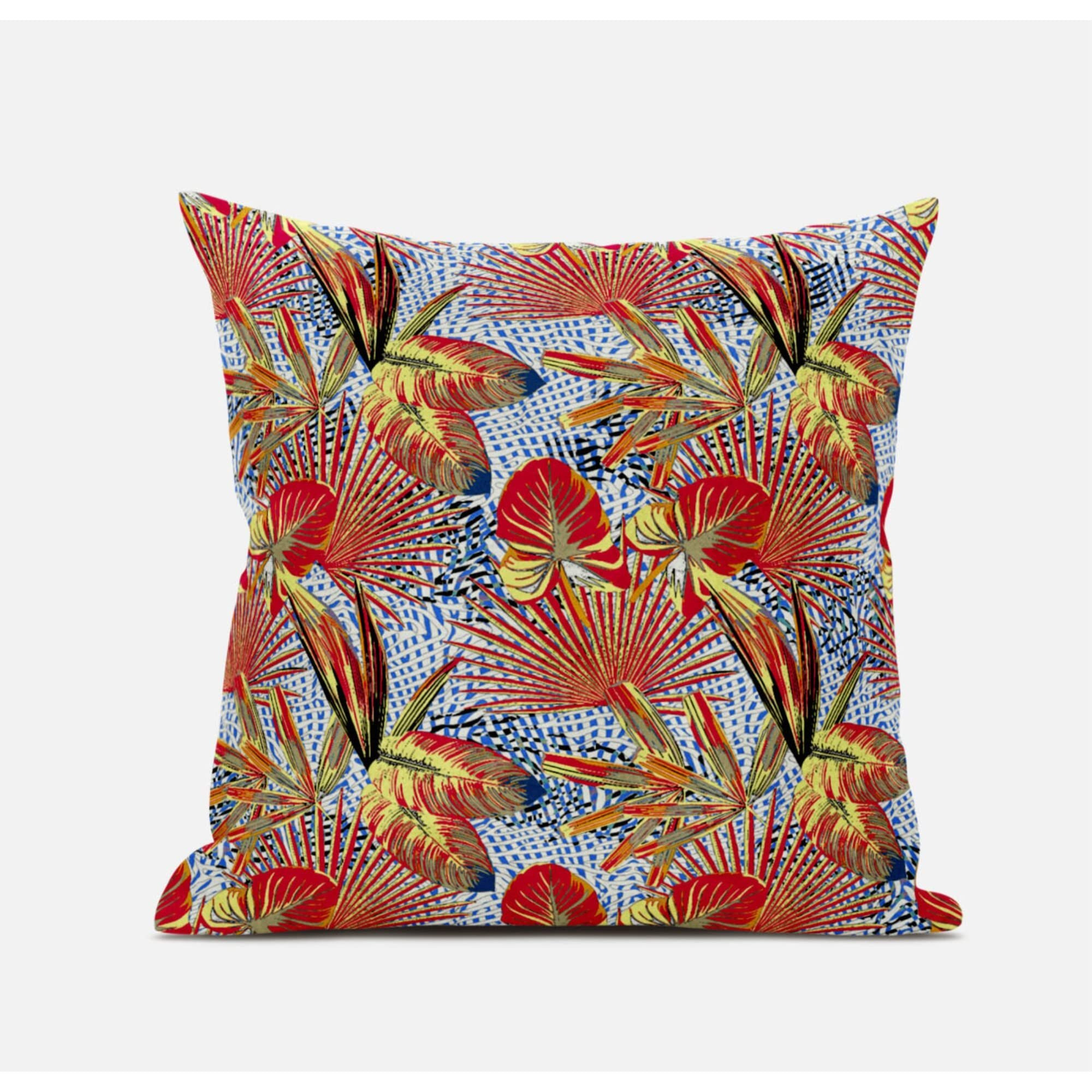 Amrita Sen Plant Illusion Suede Blown and Closed Pillow in Gold Black Purple
