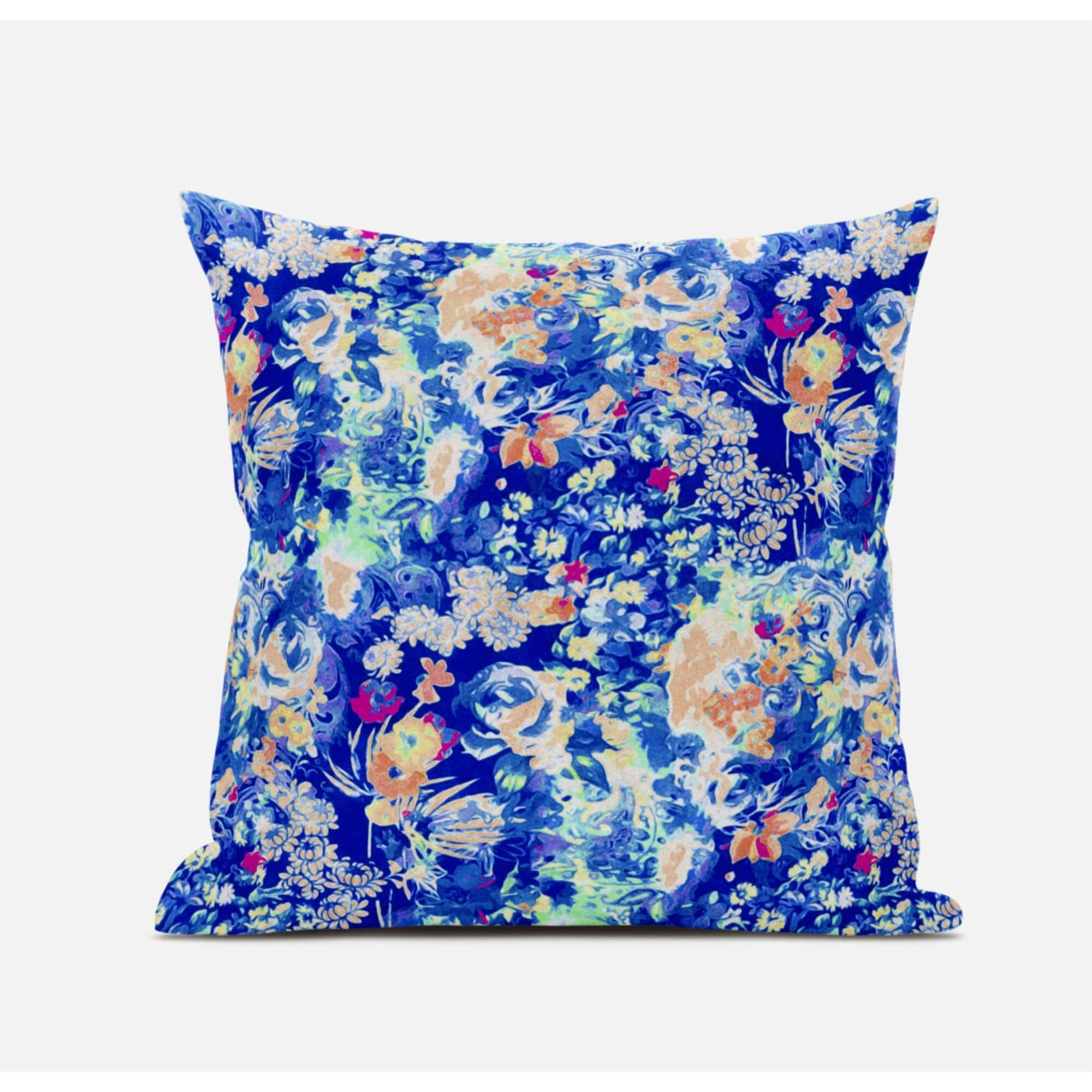 Amrita Sen Sea Garden Rose Suede Blown and Closed Pillow in Light Green Magenta