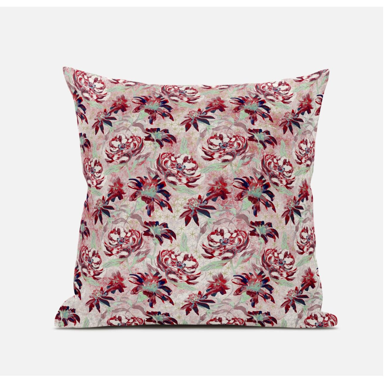 Amrita Sen Roses Sprayed Stars Suede Blown and Closed Pillow in Yellow Pink