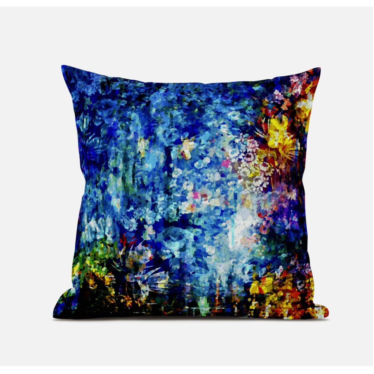 Amrita Sen Sea Garden Rose Suede Blown and Closed Pillow in Light Green Grey