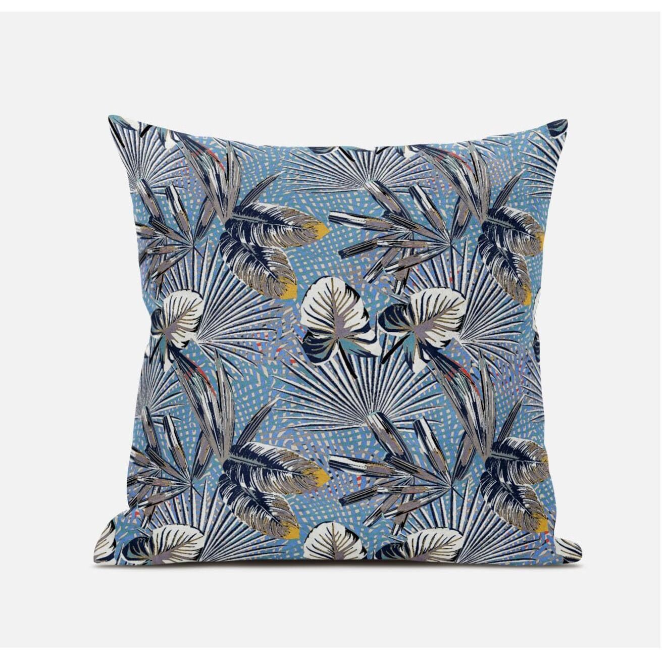 Amrita Sen Plant Illusion Suede Blown and Closed Pillow in Blue Green Pink