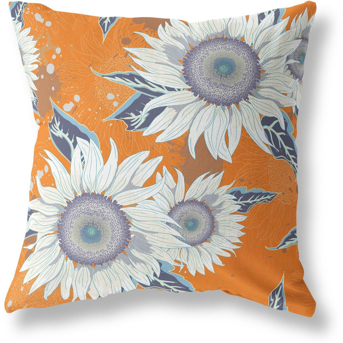 Amrita Sen Sunflower Broadcloth Indoor Outdoor Double Sided Cushion, Zippered, Red White