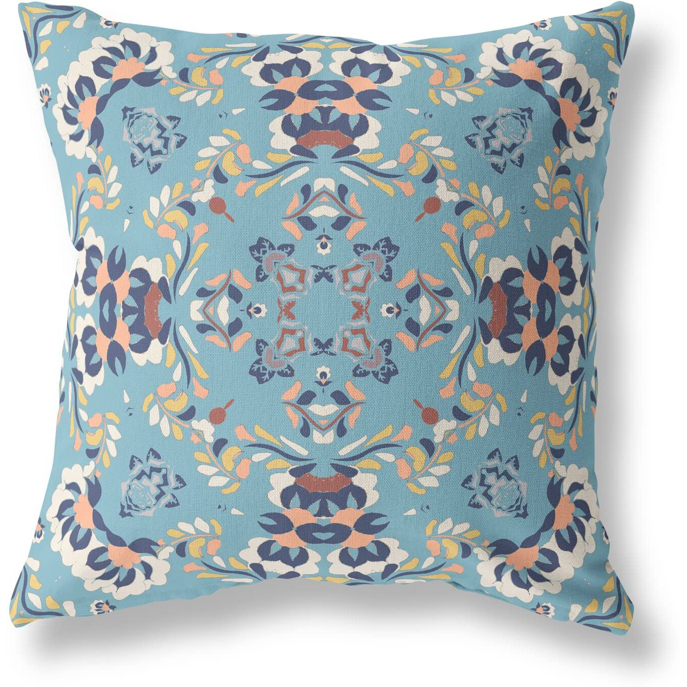 Amrita Sen Earth and Heaven Broadcloth Indoor Outdoor Pillow, Zippered, GrayBlue