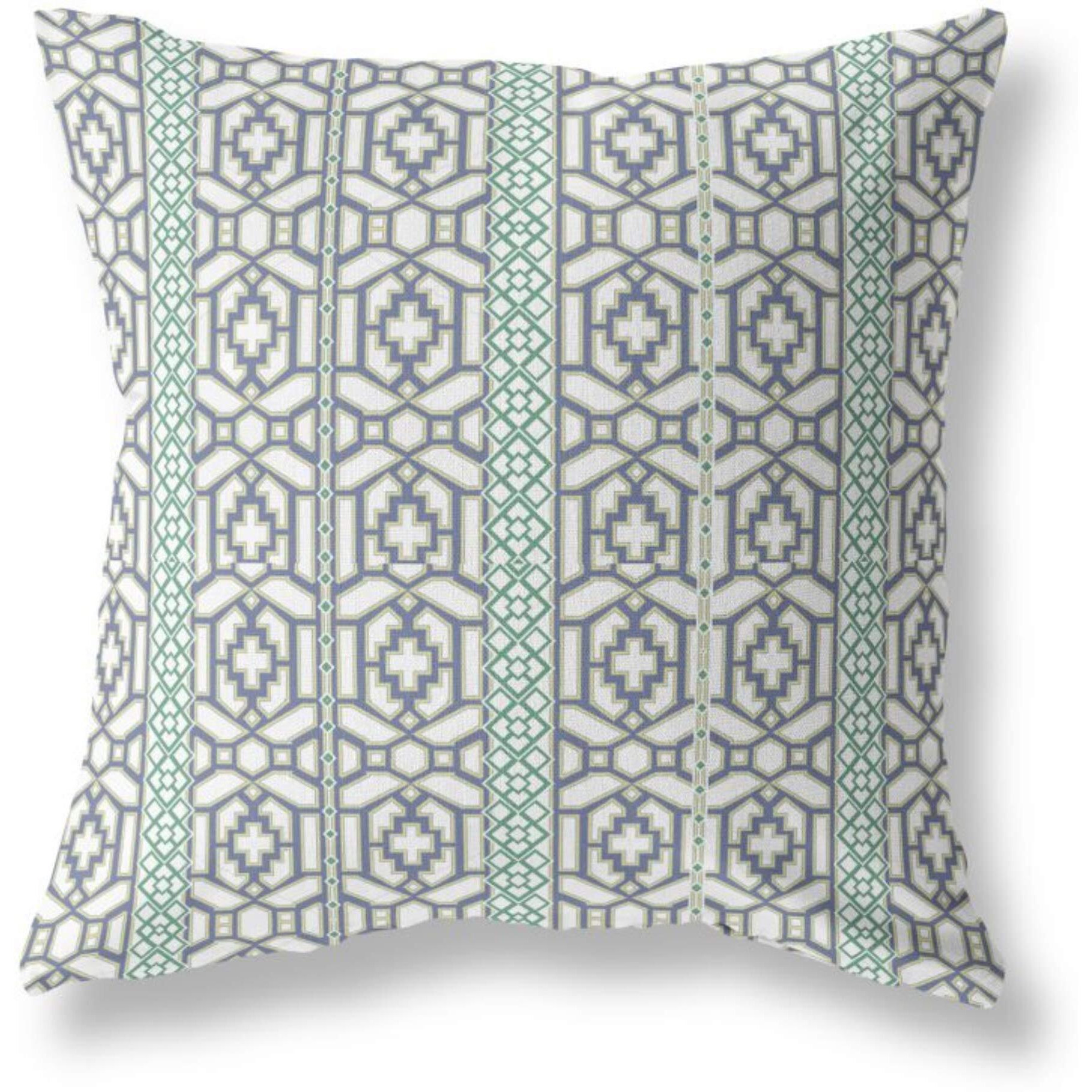 Amrita Sen Flowers of Strength Broadcloth Indoor Outdoor Pillow, Zippered, WhiteGray