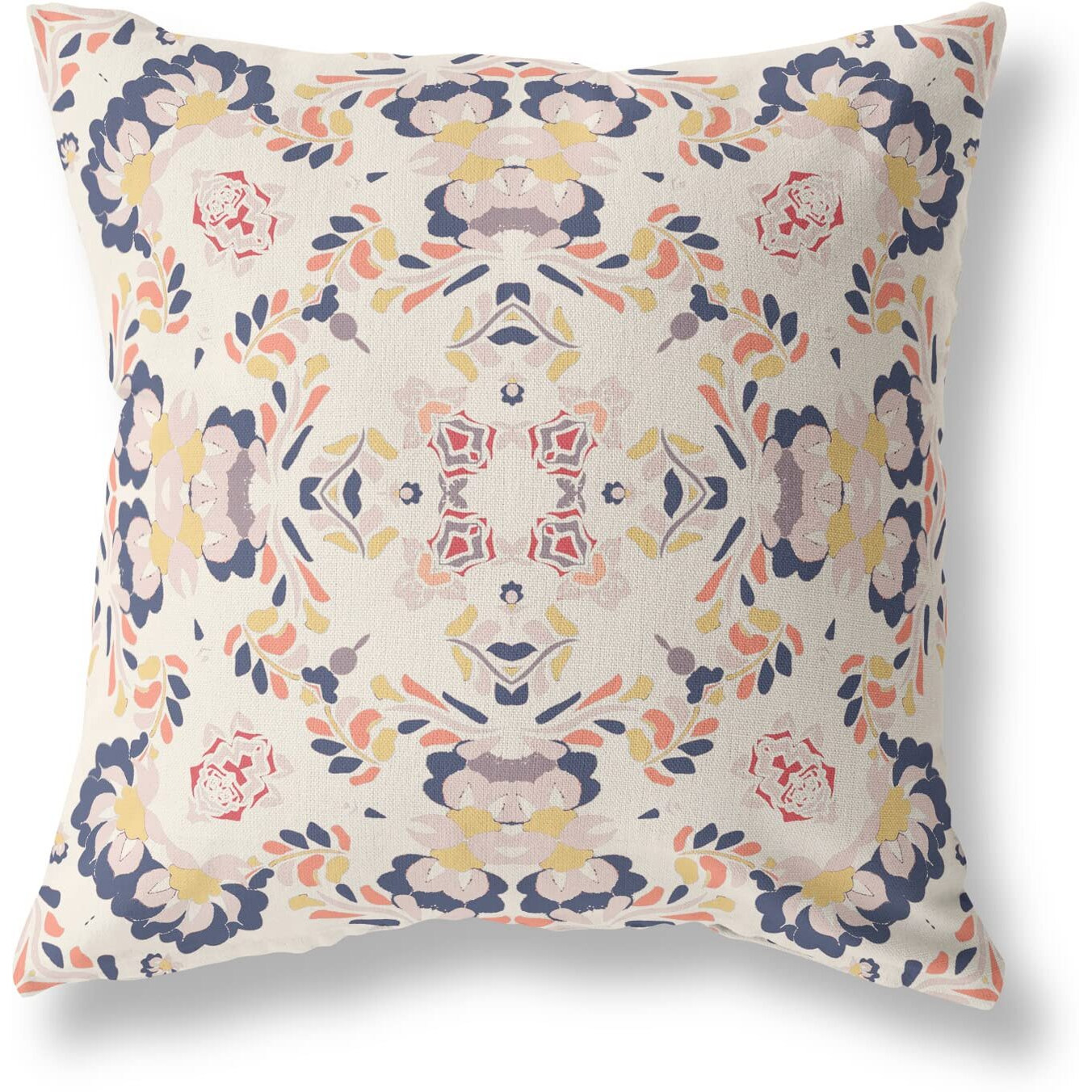 Amrita Sen Earth and Heaven Broadcloth Indoor Outdoor Pillow, Zippered, WhiteBlue