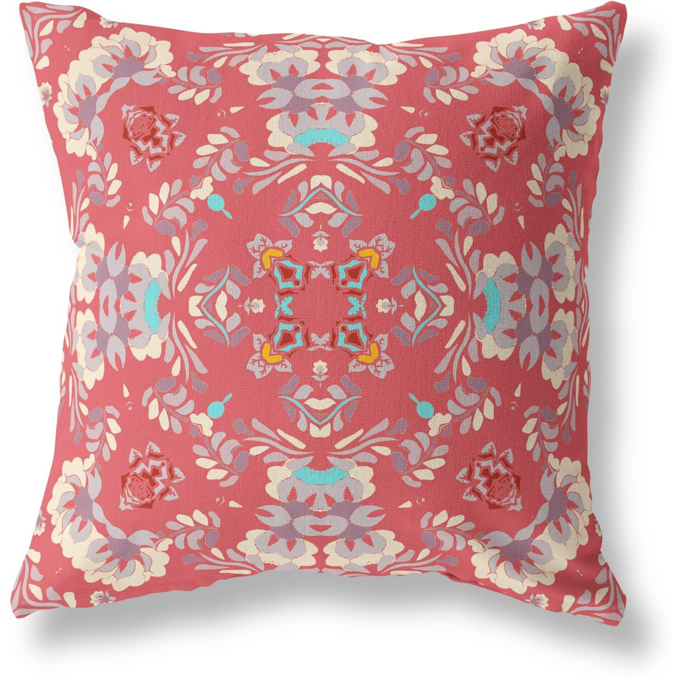 Amrita Sen Earth and Heaven Suede Blown and Closed Pillow w/Insert in Red