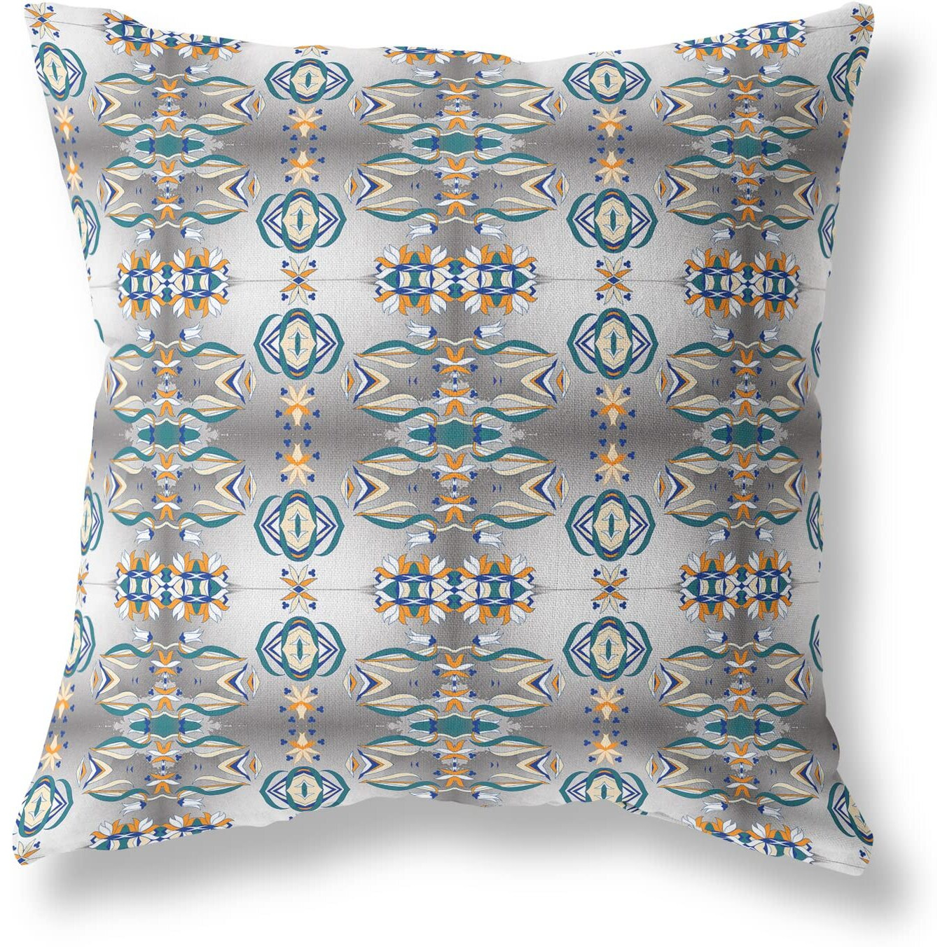 Amrita Sen Flowers of Strength Suede Zippered Pillow w Insert in Off White and Brown