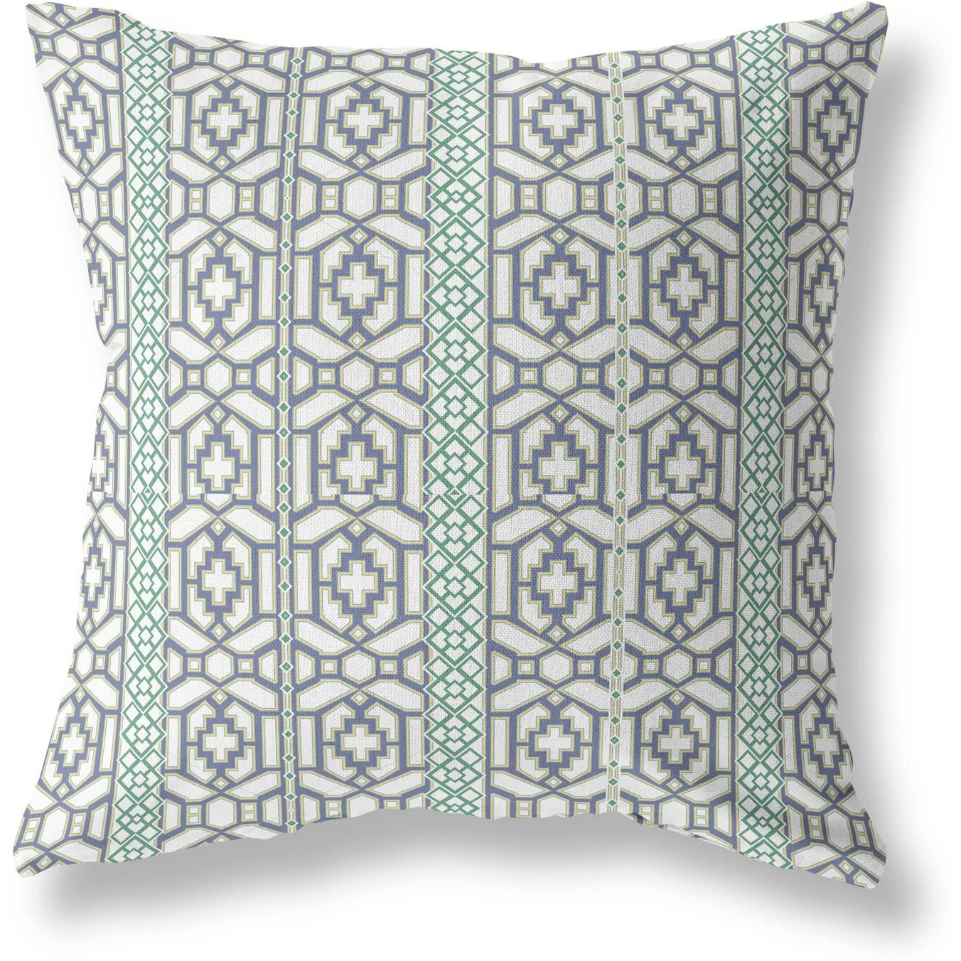 Amrita Sen Loyalty and Love Suede Blown and Closed Pillow w/Insert in White and Gray