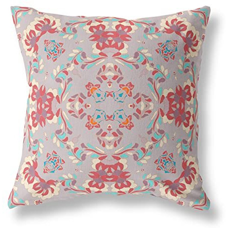 Amrita Sen Earth and Heaven Suede Zippered Pillow w Insert in Purple and Red