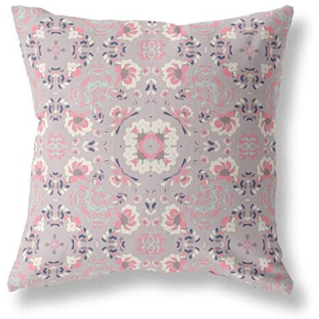Amrita Sen Love and Liberty Suede Zippered Pillow w Insert in Muted Pink