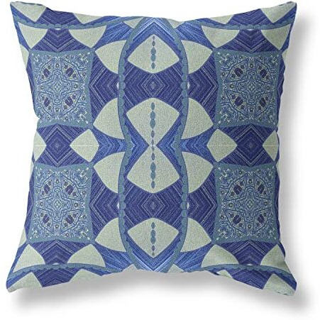 Amrita Sen Cosmic Circle Sprays Broadcloth Indoor Outdoor Zippered Pillow Dark Muted Blue