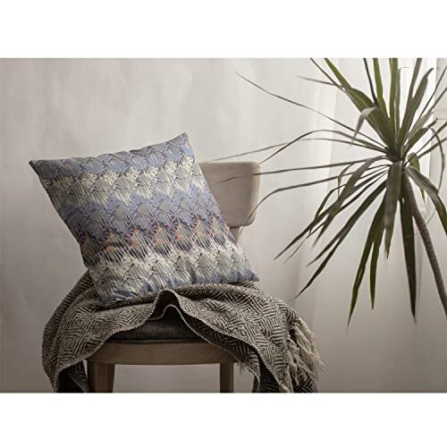 Amrita Sen Hatches Broadcloth Indoor Outdoor Blown and Closed Pillow Muted Purple