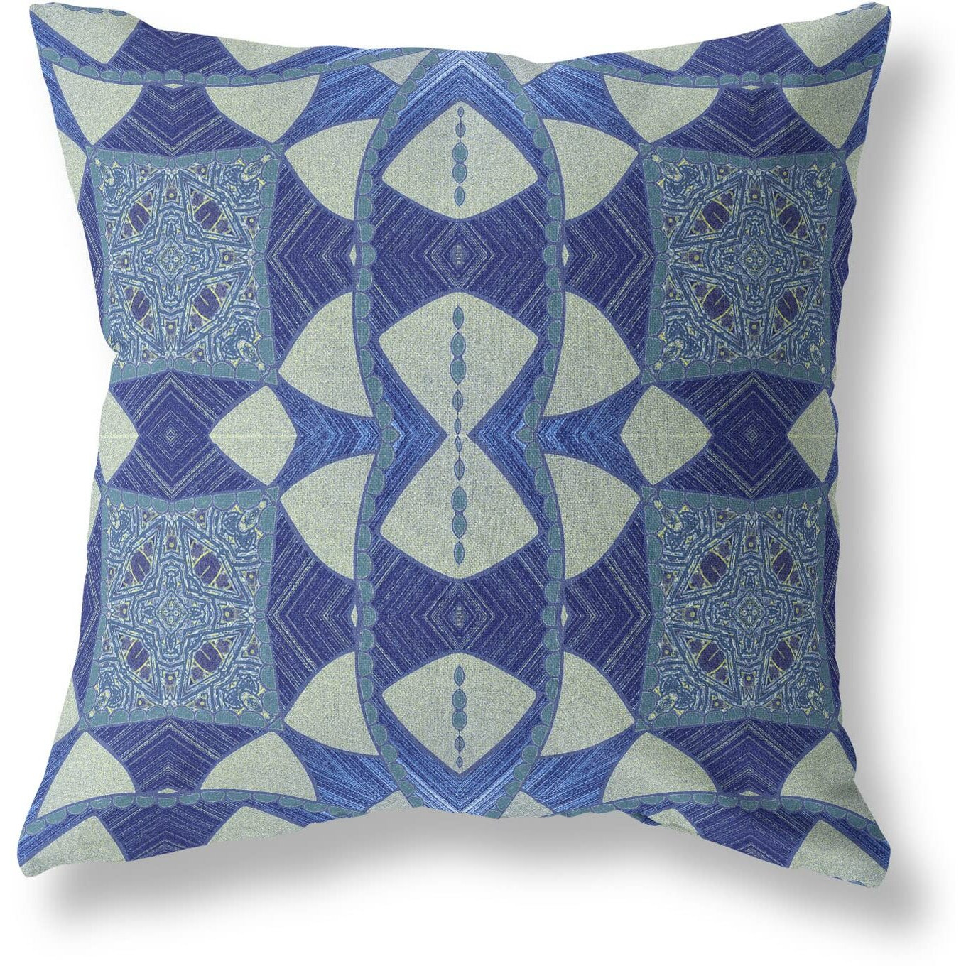 Amrita Sen Cosmic Circle Sprays Suede Blown and Closed Pillow Dark Muted Blue