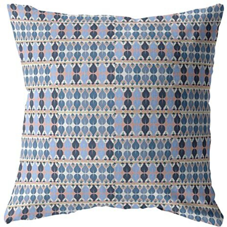 Amrita Sen Spades Broadcloth Indoor Outdoor Zippered Pillow Light Blue and Gray