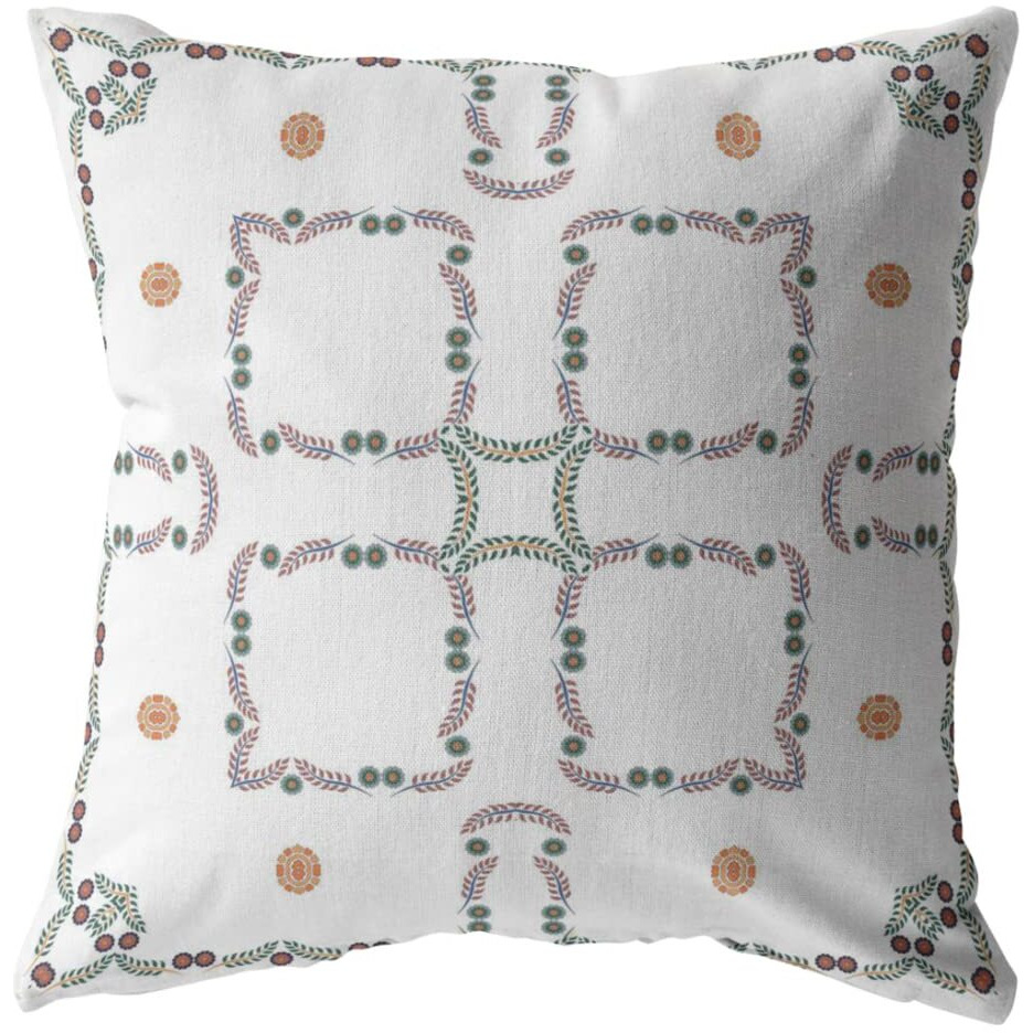 Amrita Sen Flower Box Broadcloth Indoor Outdoor Blown and Closed Pillow White