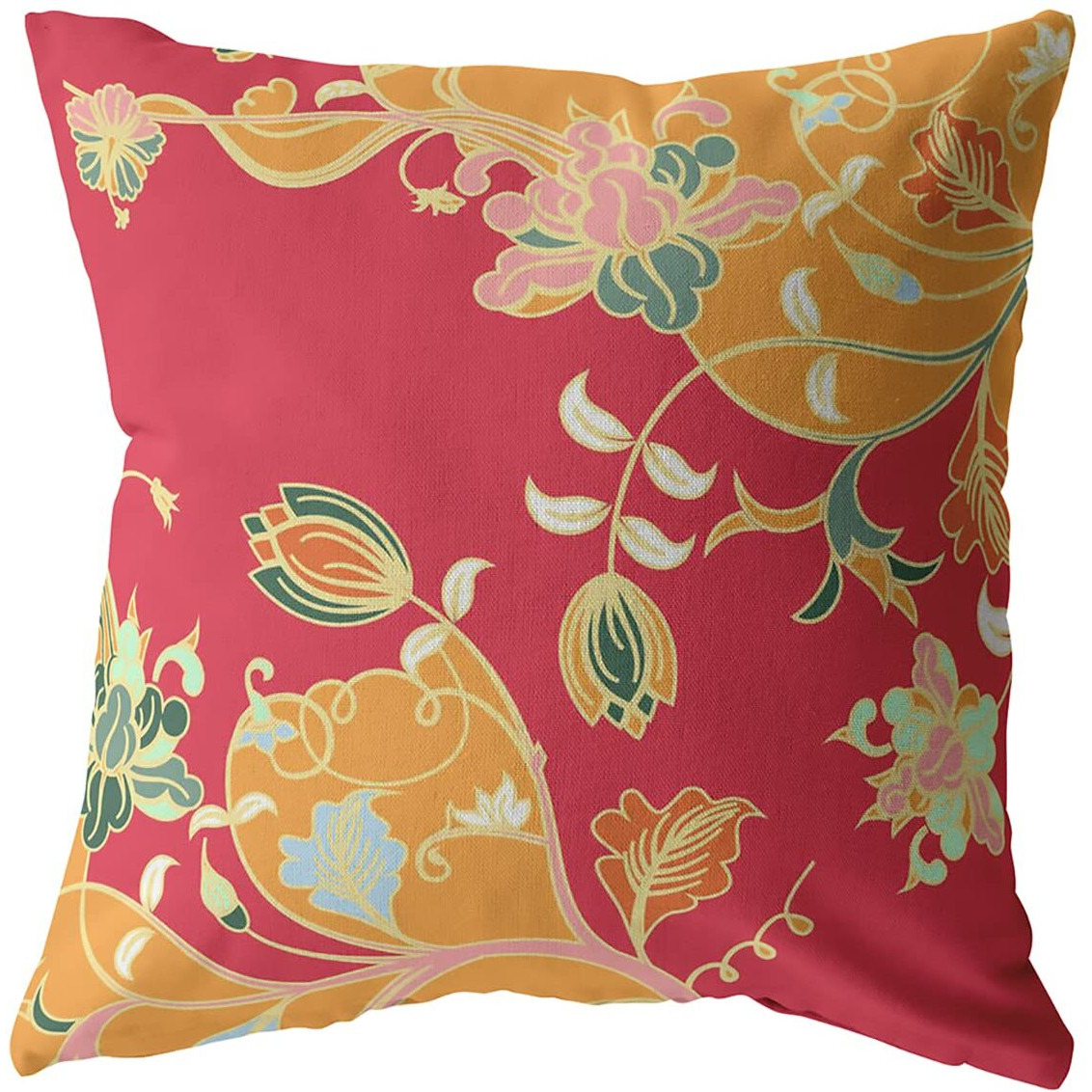 Amrita Sen Carnation Vines Suede Blown and Closed Pillow Purple On Grey