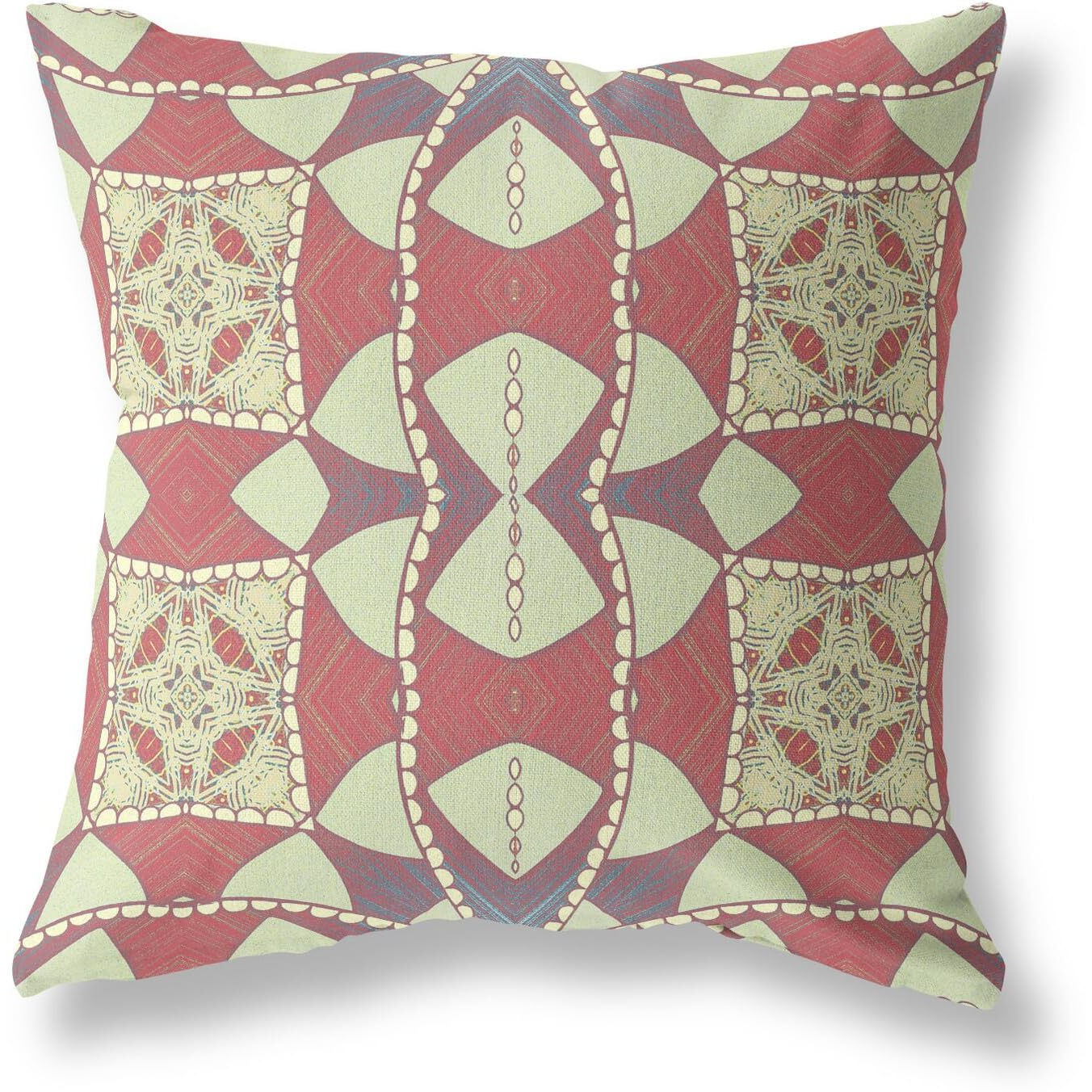 Amrita Sen Cosmic Circle Sprays Suede Blown and Closed Pillow Muted Magenta Yellow