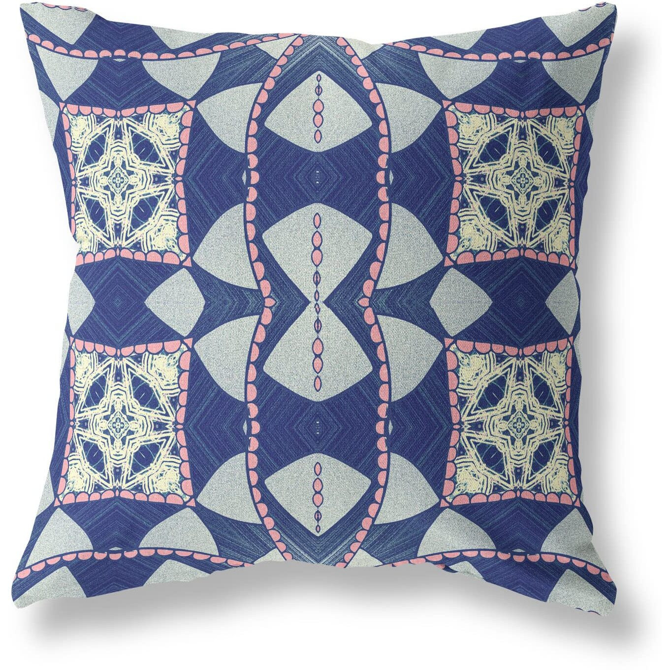 Amrita Sen Cosmic Circle Sprays Broadcloth Indoor Outdoor Zippered Pillow Indigo Pink