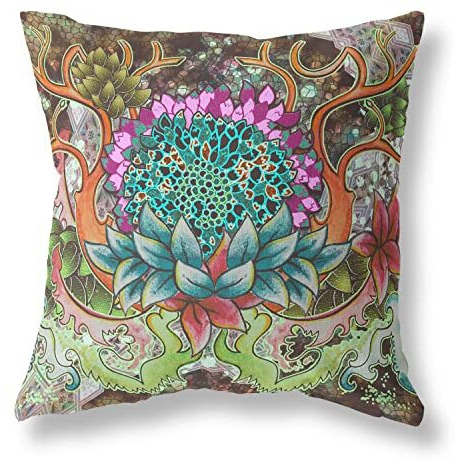 Amrita Sen Vase Sunflower Matches Broadcloth Indoor Outdoor Blown and Closed Pillow Green Pink Blue