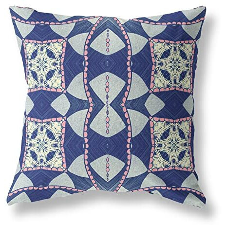 Amrita Sen Cosmic Circle Sprays Suede Blown and Closed Pillow Indigo Pink