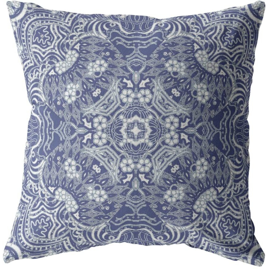 Amrita Sen Tree of Life Broadcloth Indoor Outdoor Zippered Pillow Indigo on White