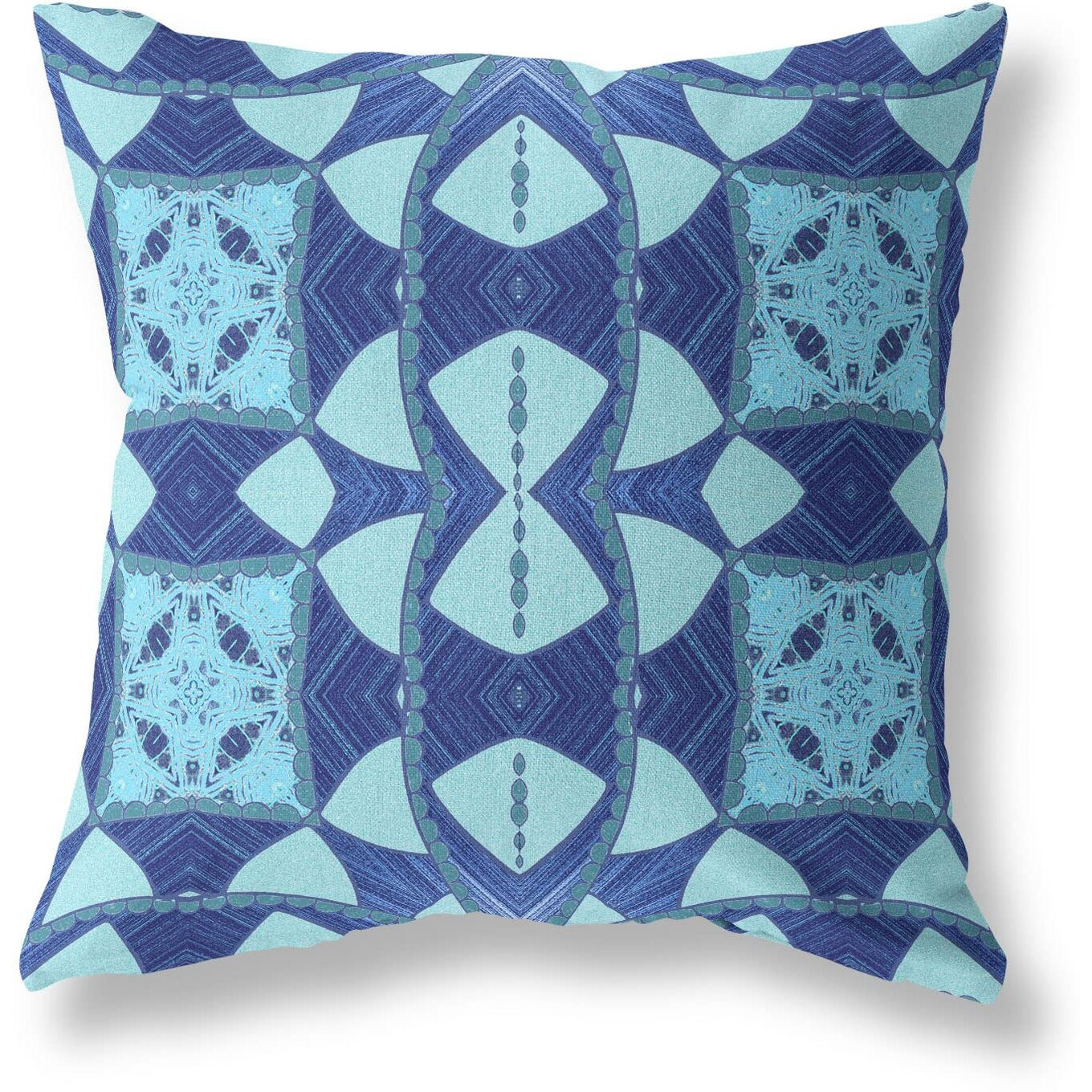 Amrita Sen Cosmic Circle Sprays Broadcloth Indoor Outdoor Blown and Closed Pillow Blue Sky Blue