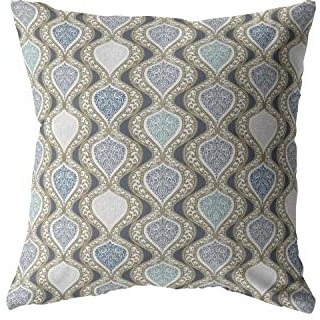 Amrita Sen Flower Prism Broadcloth Indoor Outdoor Blown and Closed Pillow Copper and Gray