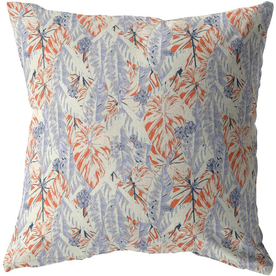 Amrita Sen Sleepy Tropics Broadcloth Indoor Outdoor Blown and Closed Pillow Orange