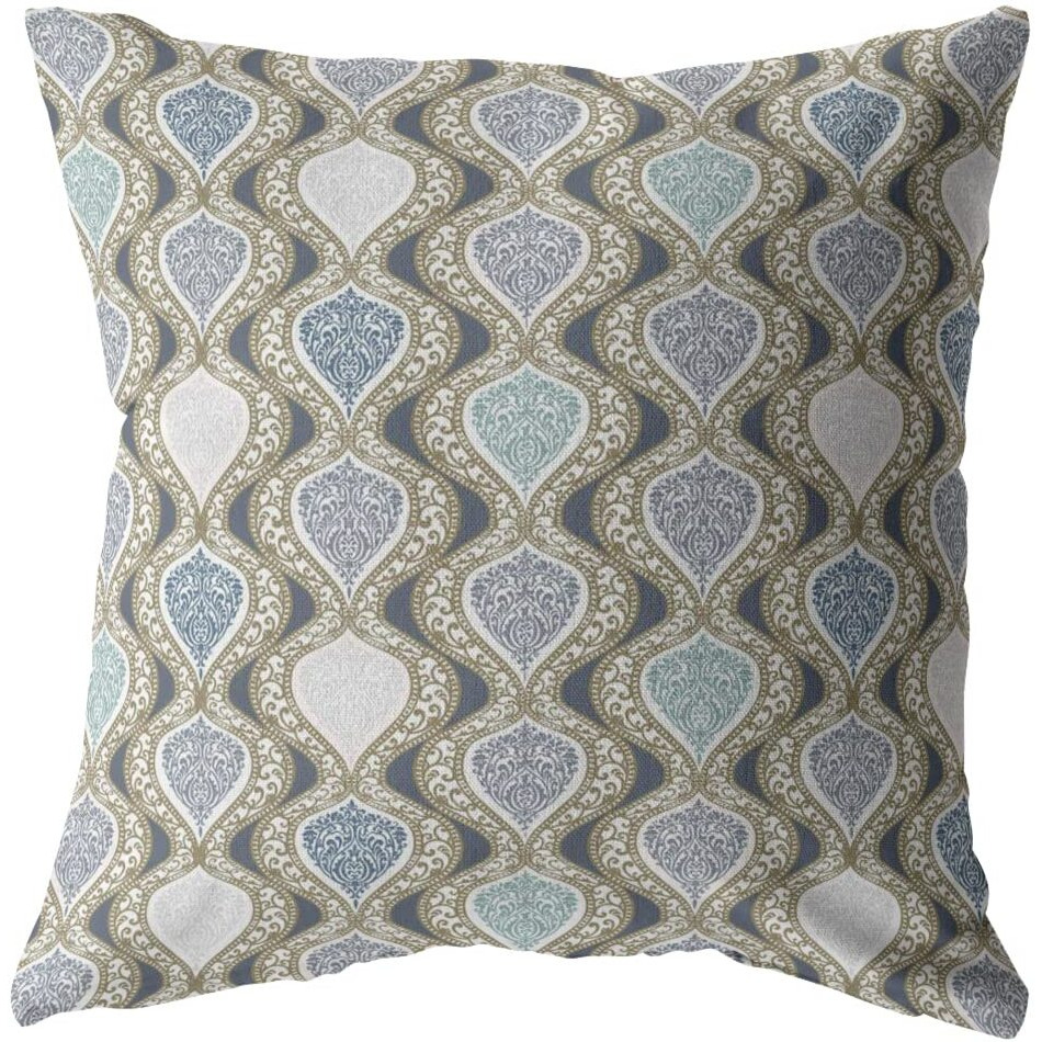 Amrita Sen Flower Prism Broadcloth Indoor Outdoor Zippered Pillow Copper and Gray