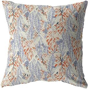 Amrita Sen Sleepy Tropics Broadcloth Indoor Outdoor Zippered Pillow Orange