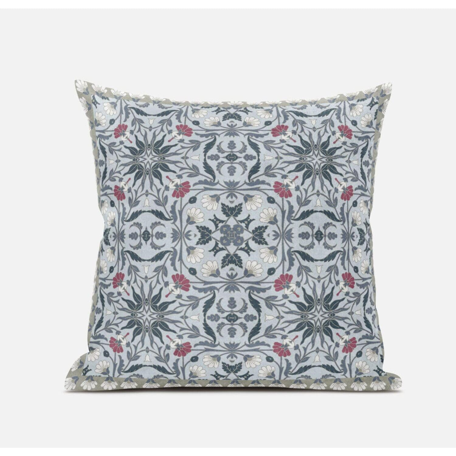 Amrita Sen Jahan Paisley Throw Pillow with Removable Cover in Muted Orange Indigo 20x20
