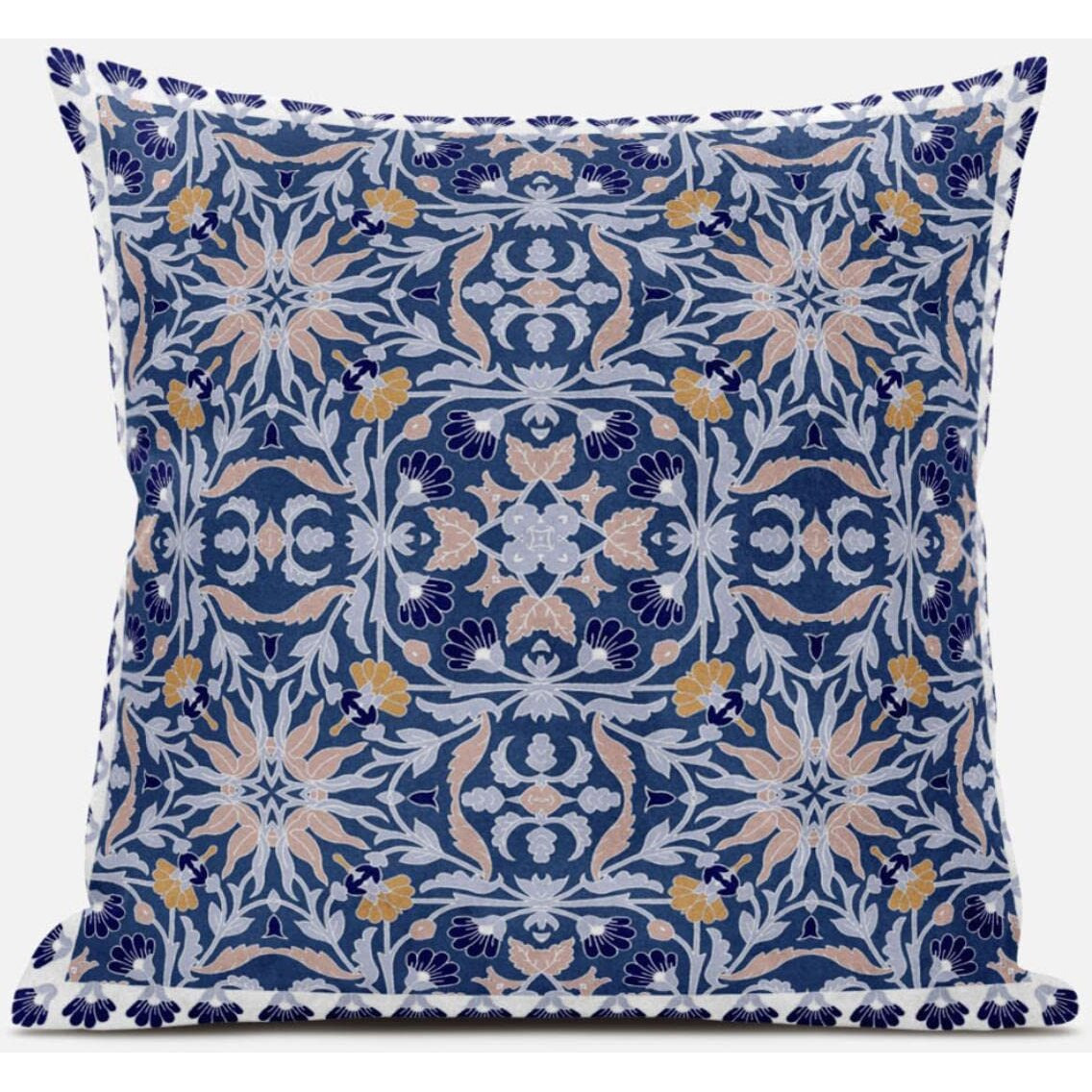Amrita Sen Jahan Paisley Throw Pillow with Removable Cover in Muted Black Yellow 16x16