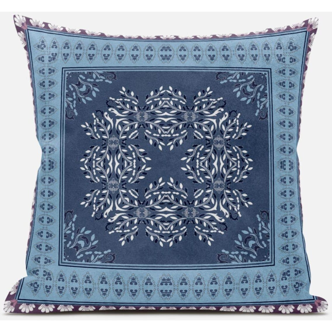 Amrita Sen Window Wreath Palace Throw Pillow with Removable Cover in Magenta Beige Indigo 18x18